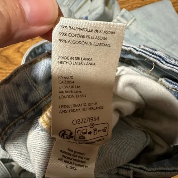 Anthropologie Pilcro Light Blue Wide-Leg Jeans 28 high rise wide leg painted - Picture 8 of 11